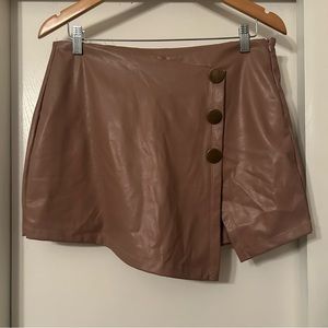 Mauve leather skort